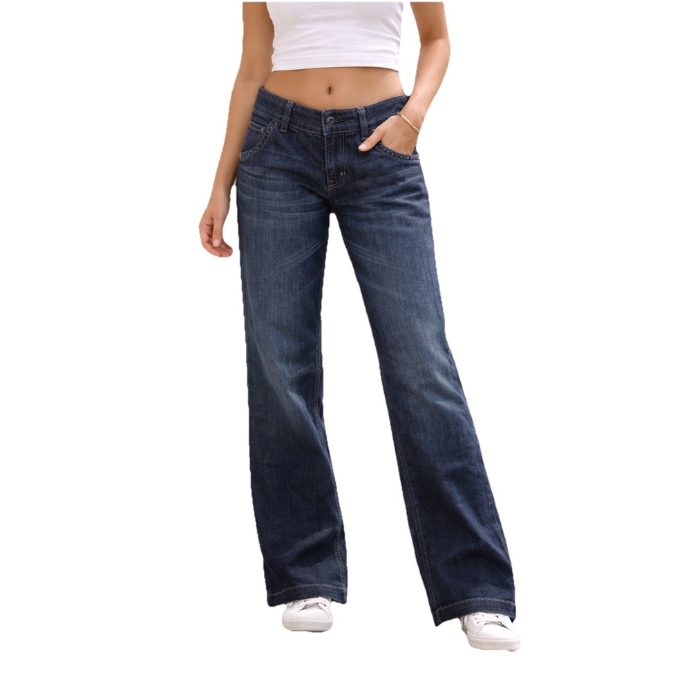 Gap Jeans Women's Size 10 Y2K Wide Leg Denim Blue Low Rise 90s Style Pants Retro